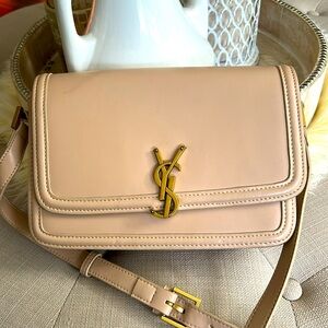 Yves Saint Laurent Beige Leather Crossbody Bag